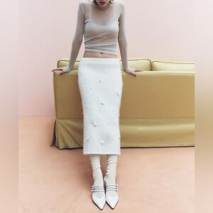 Zara SEQUIN ALPACA BLEND KNIT SKIRT